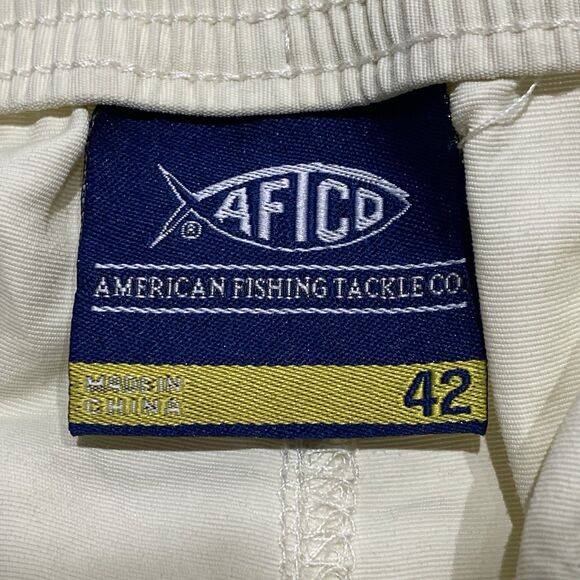 AFTCO Everyday Shorts Nylon Active Fit UPF 50 Mens 42x9 Bone Cream Fishing Beach - Picture 8 of 11